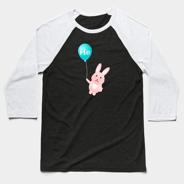 Kawaii Bunny Helium Balloon Baseball T-Shirt by Lyrical Parser